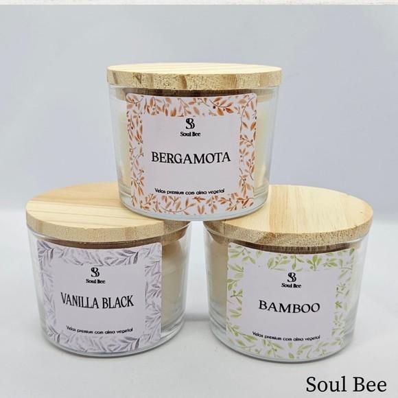 Trio de Velas Aromáticas / Bergamota, Bamboo e Vanilha Black