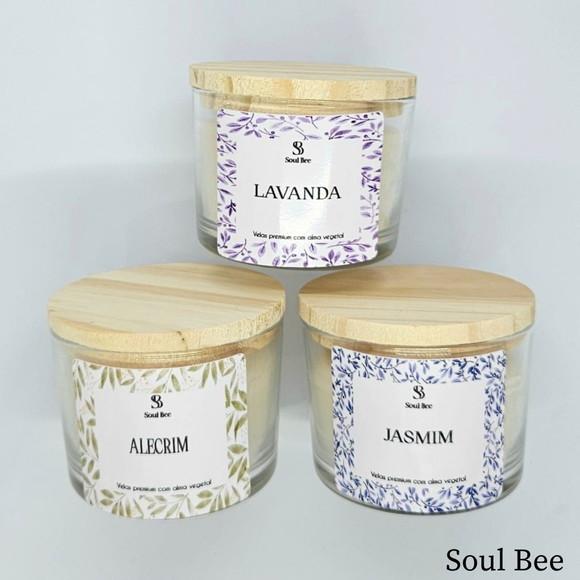 Trio de Velas Artesanais / Lavanda, Alecrim e Jasmim