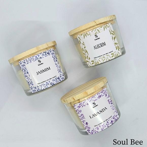 Trio de Velas Artesanais / Lavanda, Alecrim e Jasmim