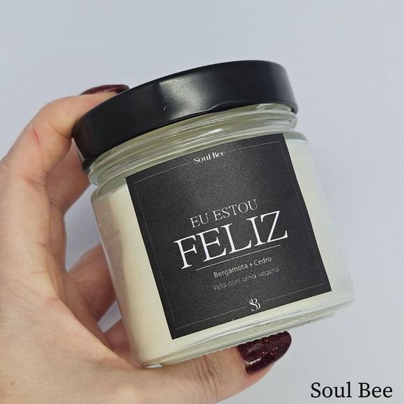 Vela Perfumada Coleção Eu Estou Feliz/ Bergamota + Cedro 250