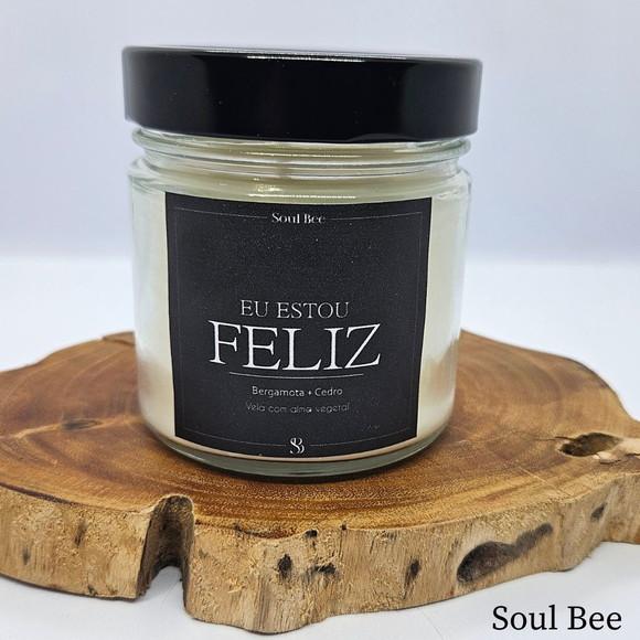 Vela Perfumada Coleção Eu Estou Feliz/ Bergamota + Cedro 250