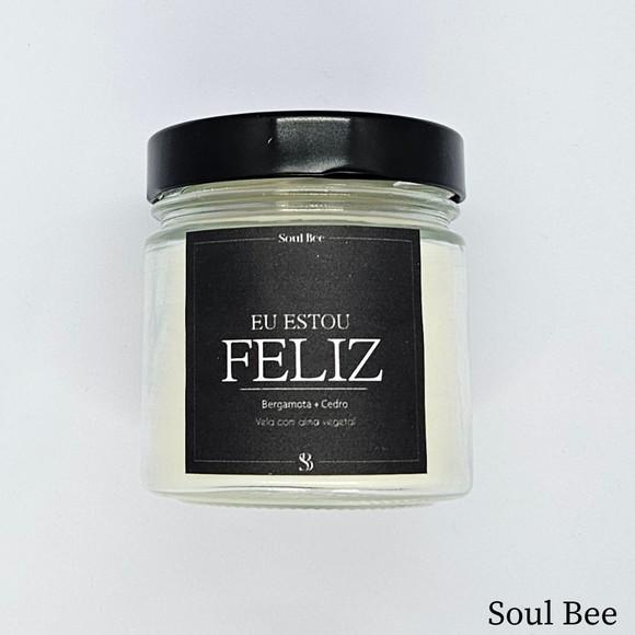 Vela Perfumada Coleção Eu Estou Feliz/ Bergamota + Cedro 250