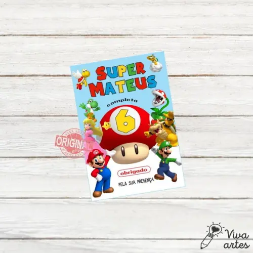 Arte Digital - Tag Lembrancinhas Mario Bros