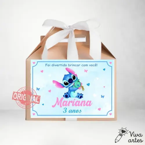 Caixa Maleta Digital Lilo & Stitch - Artes Lembrancinha