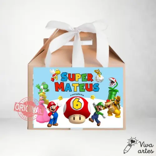 Caixa Maleta Digital Mario Bros - Artes Lembrancinha