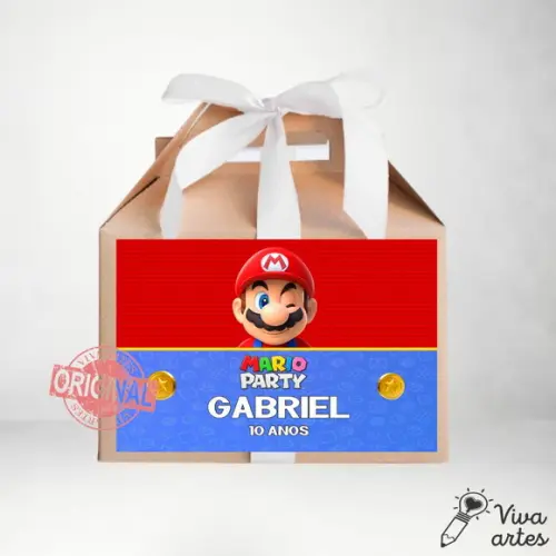 Caixa Maleta Digital Mario Bros - Artes Lembrancinha
