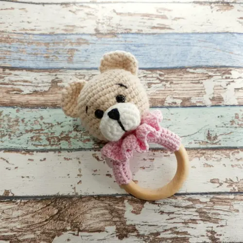 Chocalho Ursinho Amigurumi