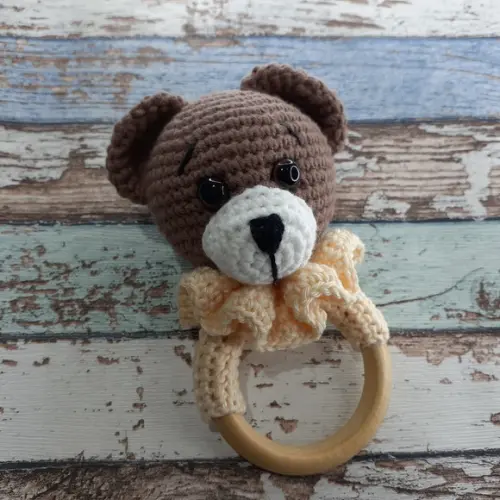 Chocalho Ursinho Amigurumi