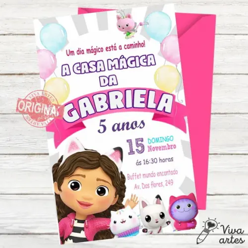 Convite Digital a Casa Mágica da Gaby