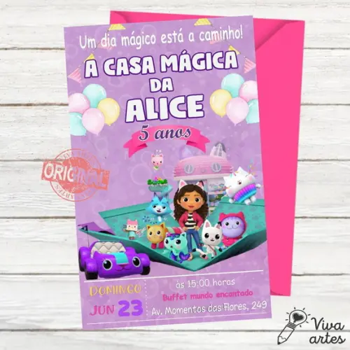 Convite Digital a Casa Mágica da Gaby