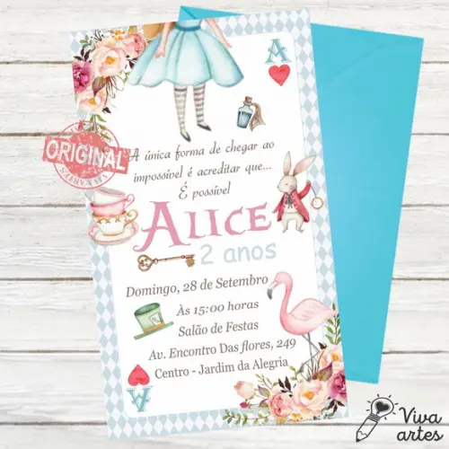Convite Digital Alice no País das Maravilhas