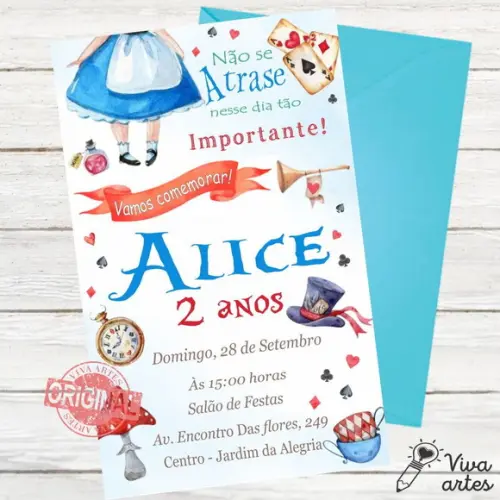 Convite Digital Alice no País das Maravilhas