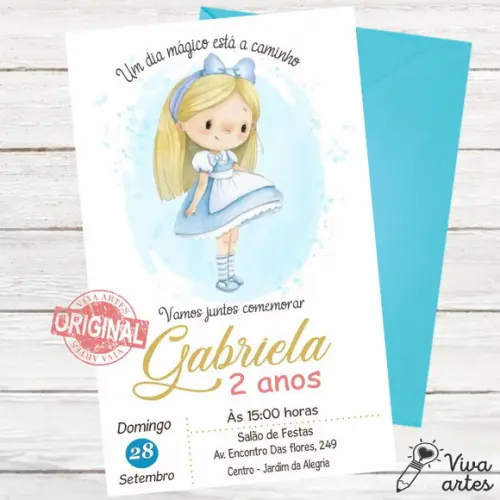 Convite Digital Alice no País das Maravilhas