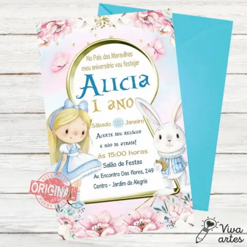 Convite Digital Alice no País das Maravilhas