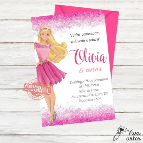 Convite Digital Barbie
