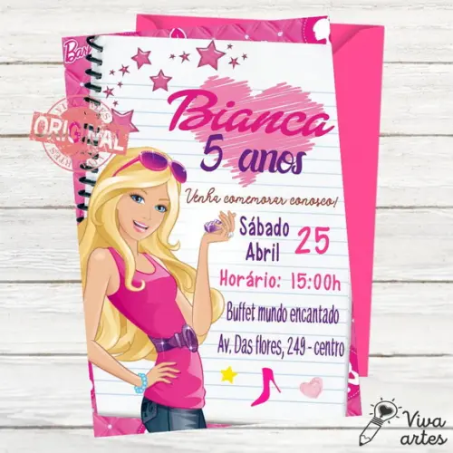 Convite Digital Barbie