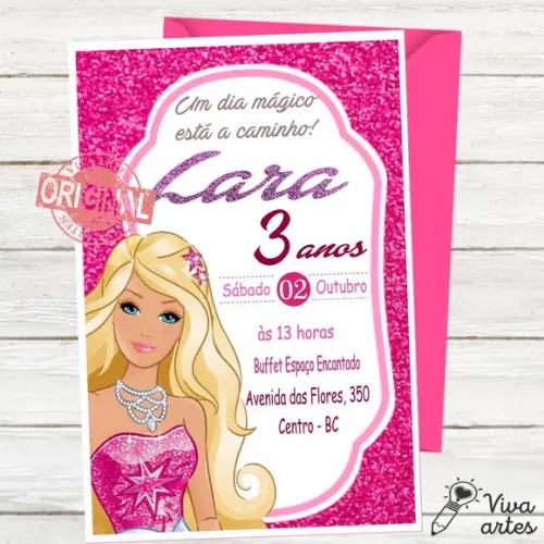 Convite Digital Barbie