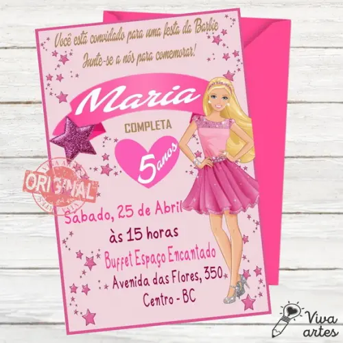 Convite Digital Barbie