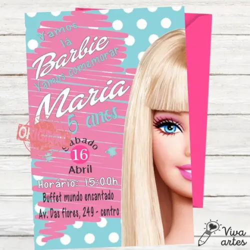 Convite Digital Barbie