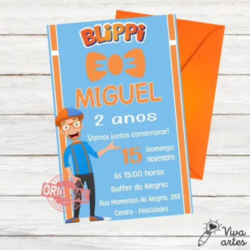 Convite Digital Blippi