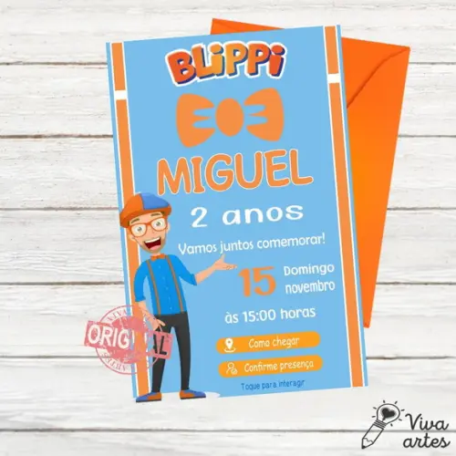 Convite Digital Blippi Interativo