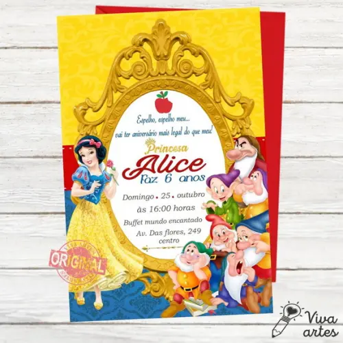 Convite Digital Branca de Neve