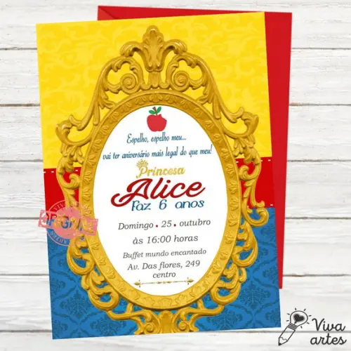 Convite Digital Branca de Neve