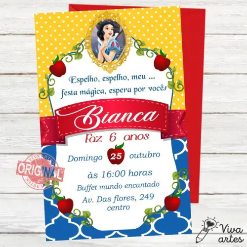 Convite Digital Branca de Neve