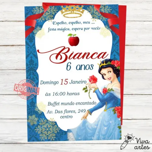 Convite Digital Branca de Neve