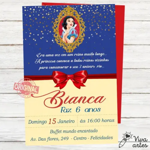 Convite Digital Branca de Neve