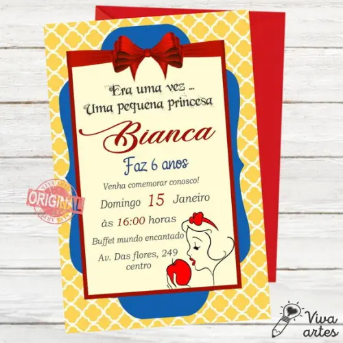 Convite Digital Branca de Neve