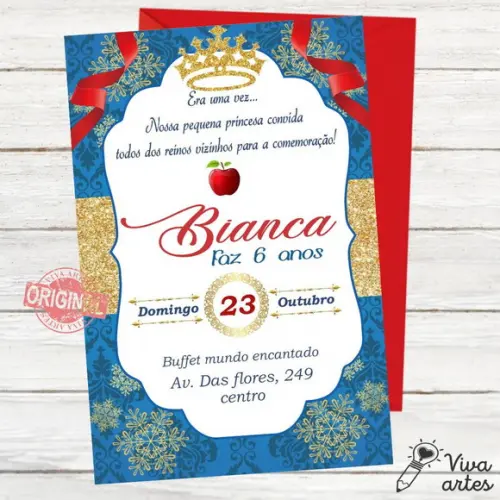Convite Digital Branca de Neve
