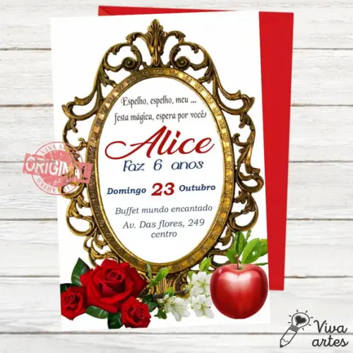 Convite Digital Branca de Neve
