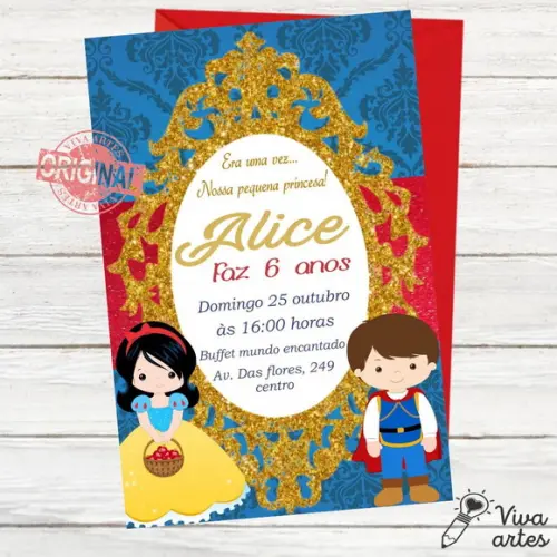 Convite Digital Branca de Neve