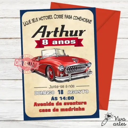 Convite Digital Carros Antigo