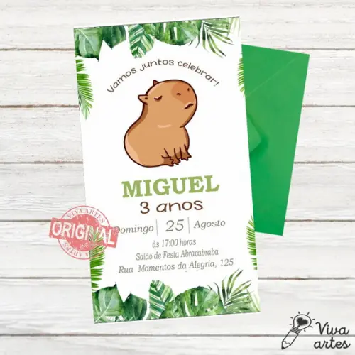 Convite Digital Capivara Menino