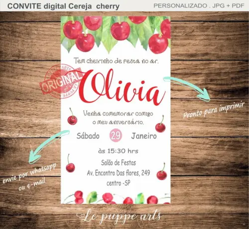 Convite Digital Cereja Cherry