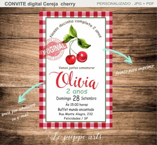 Convite Digital Cereja Cherry