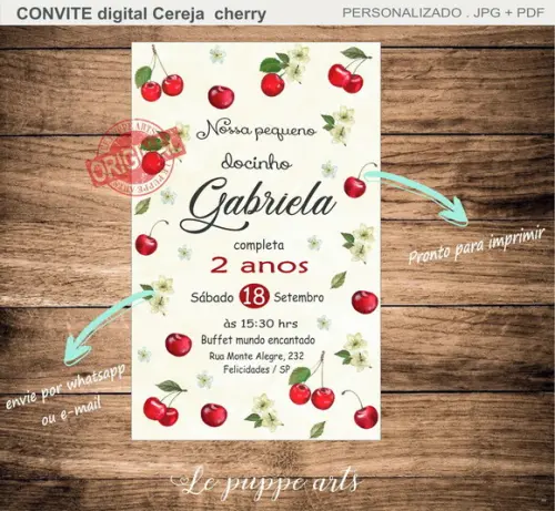 Convite Digital Cereja Cherry