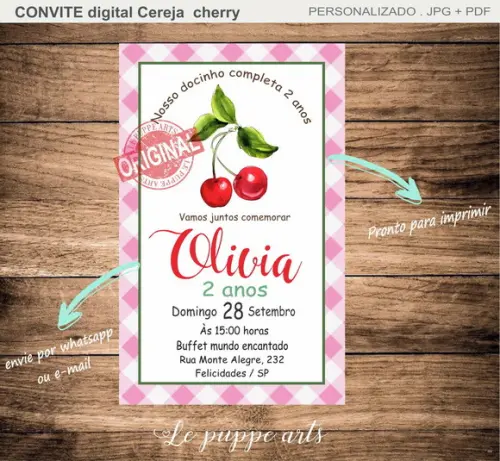 Convite Digital Cereja Cherry