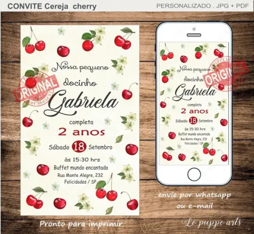 Convite Digital Cereja Cherry