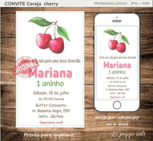 Convite Digital Cereja Cherry