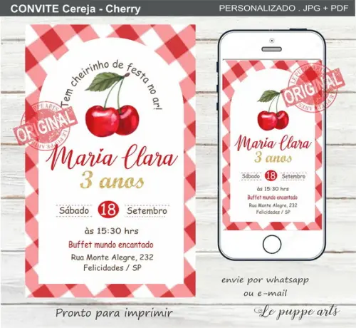 Convite Digital Cereja Cherry