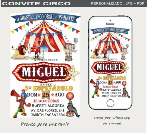 Convite Digital Circo