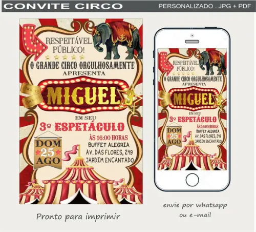Convite Digital Circo