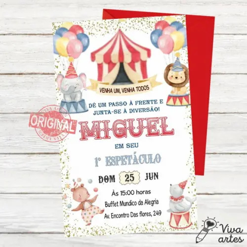Convite Digital Circo Vermelho