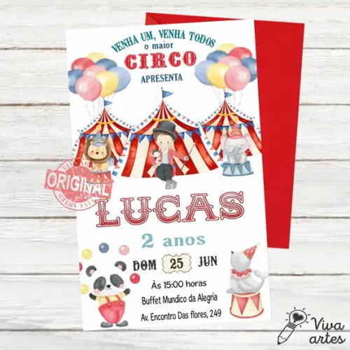 Convite Digital Circo Vermelho