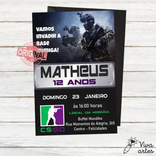 Convite Digital Cs Jogo