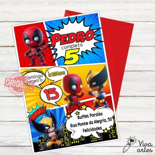 Convite Digital Deadpool e Wolverine