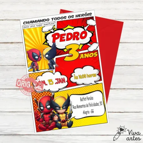 Convite Digital Deadpool e Wolverine